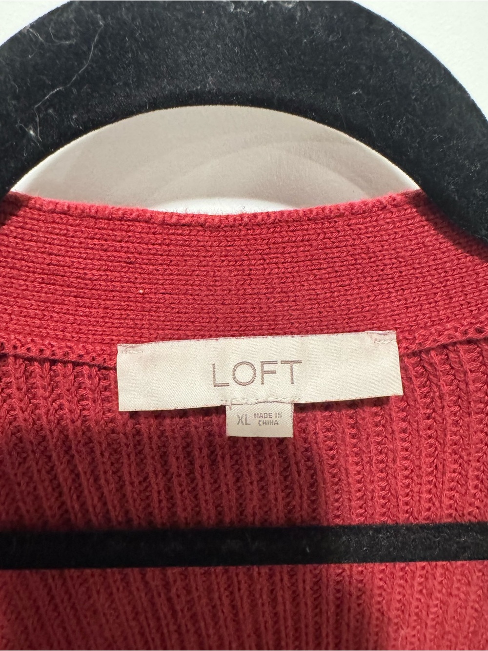 LOFT Brick Red Button-Front Cardigan - Picture 3 of 3